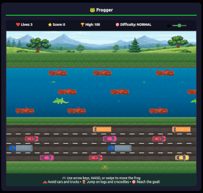 Frogger Game Screenshot